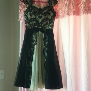 Beautiful vintage black and nude lace dress
